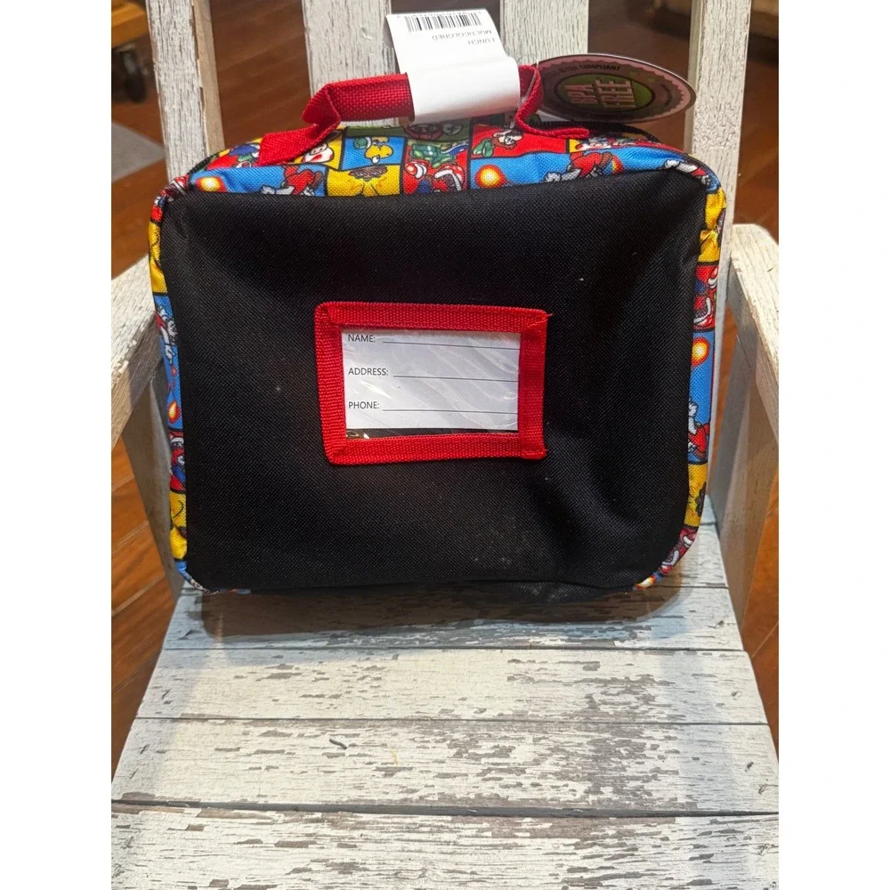 Nintendo Super Mario Bros Kids Insulated Lunch Box Bag Red Blue NWT